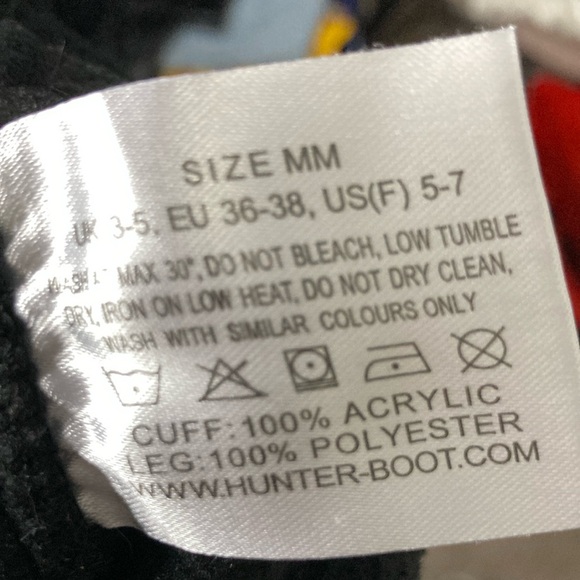 Hunter unisex knit fleece tall rainboot socks Medium (f:5-7) - Picture 4 of 6